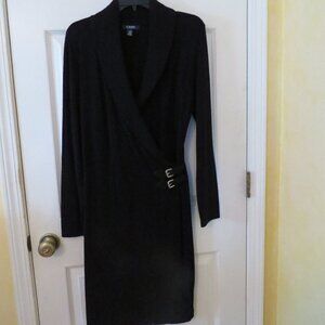 Chaps Women's Black Knit Dress with side buckles Size - Never Worn